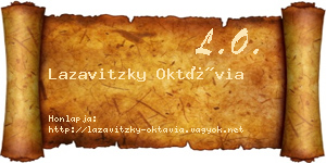 Lazavitzky Oktávia névjegykártya